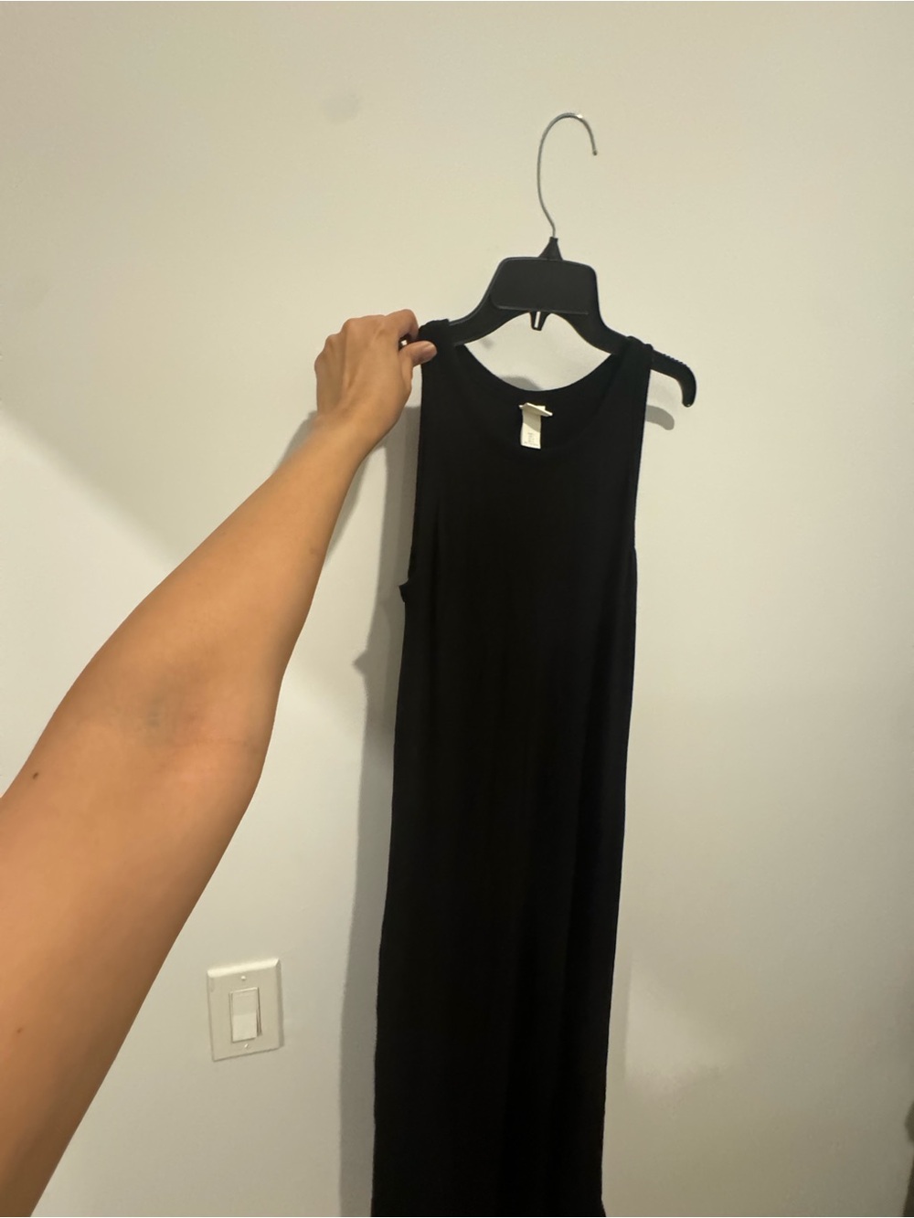 Classic Black Ribbed Tank Dress - Women - Picture 3 of 6